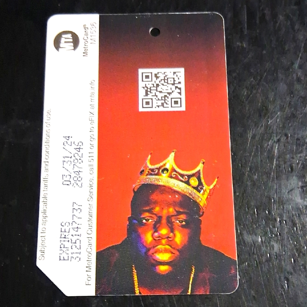 SUPER RARE BIGGIE SMALLS METRO CARD. ONLY SOLD 1 DAY IN BK 2020 FOR 50TH B DAY.